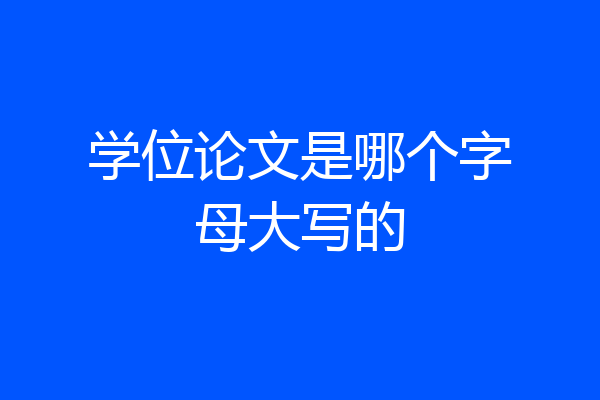 学位论文是哪个字母大写的
