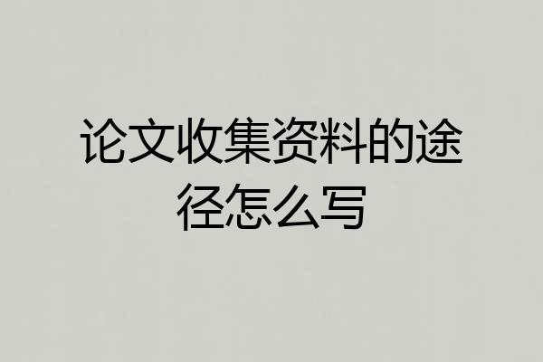 论文收集资料的途径怎么写