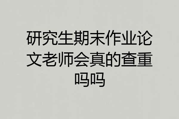 研究生期末作业论文老师会真的查重吗吗