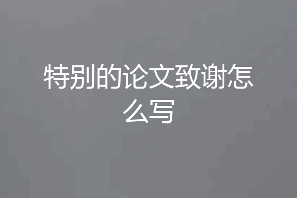 特别的论文致谢怎么写