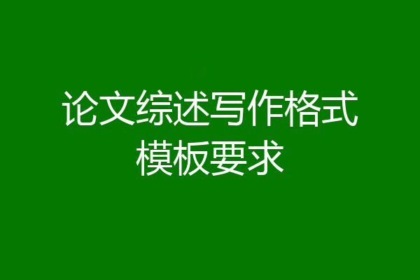 论文综述写作格式模板要求