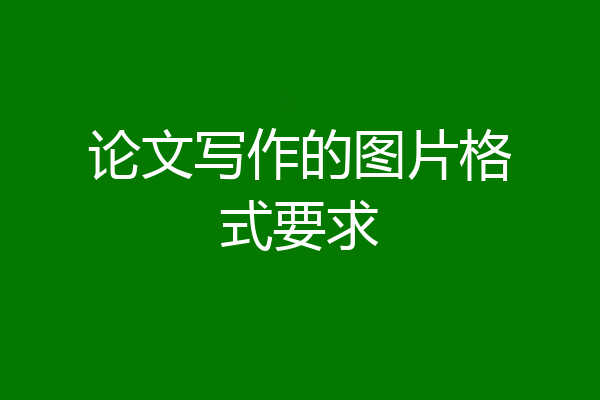 论文写作的图片格式要求