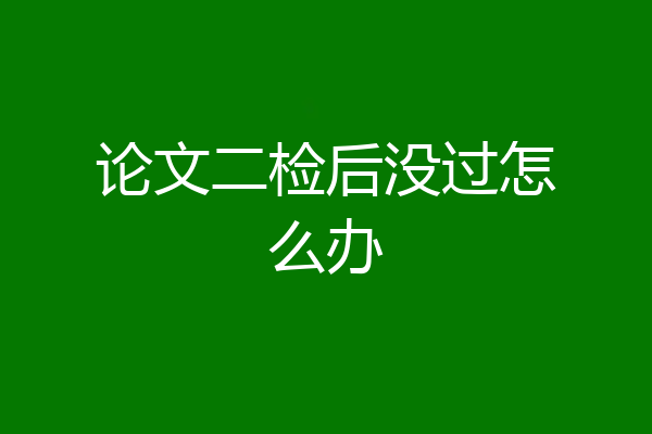 论文二检后没过怎么办