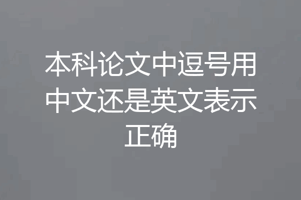 本科论文中逗号用中文还是英文表示正确