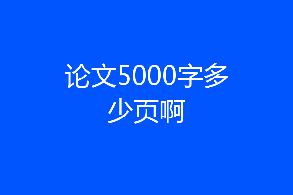 论文5000字多少页啊