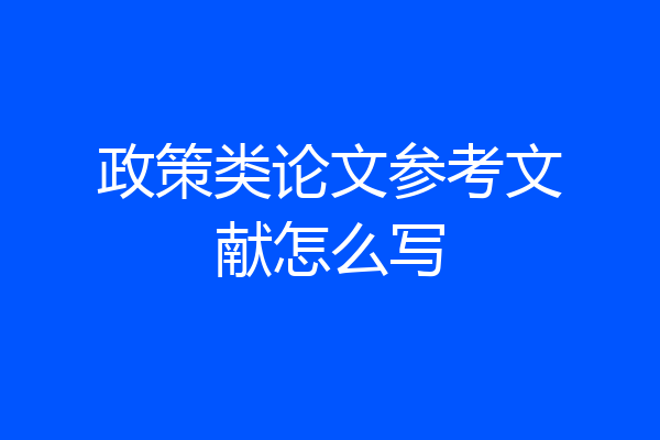 政策类论文参考文献怎么写