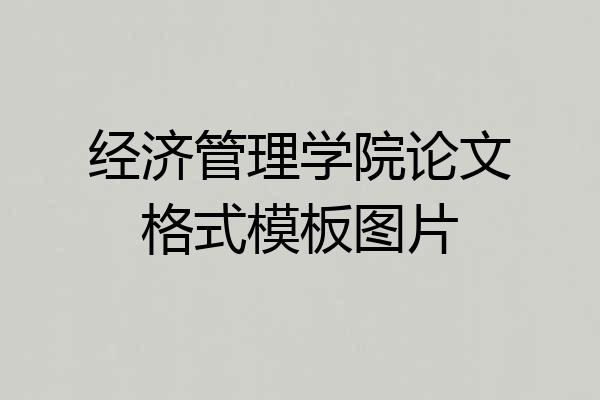 经济管理学院论文格式模板图片