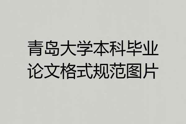 青岛大学本科毕业论文格式规范图片