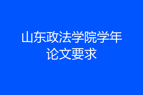 山东政法学院学年论文要求