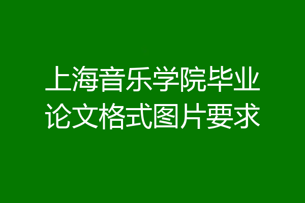 上海音乐学院毕业论文格式图片要求