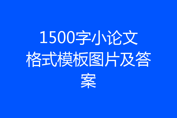 1500字小论文格式模板图片及答案