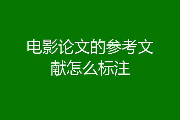 电影论文的参考文献怎么标注