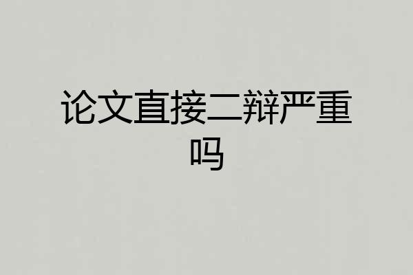 论文直接二辩严重吗