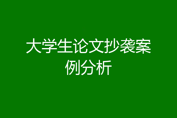 大学生论文抄袭案例分析