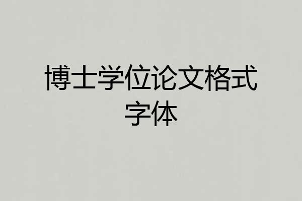 博士学位论文格式字体
