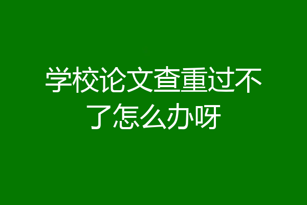 学校论文查重过不了怎么办呀