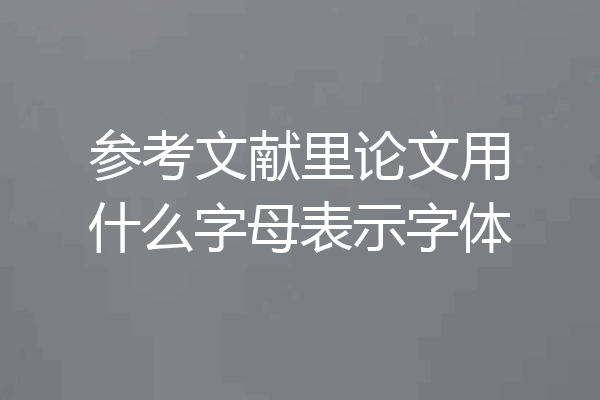 参考文献里论文用什么字母表示字体