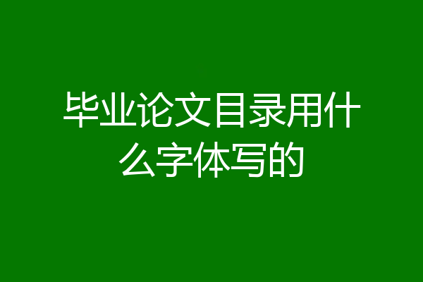 毕业论文目录用什么字体写的