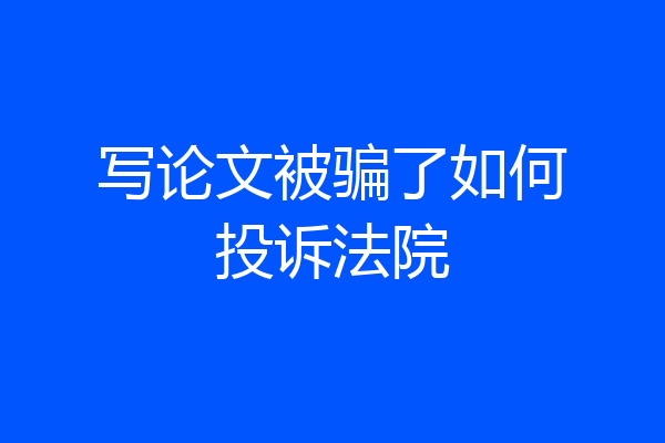 写论文被骗了如何投诉法院