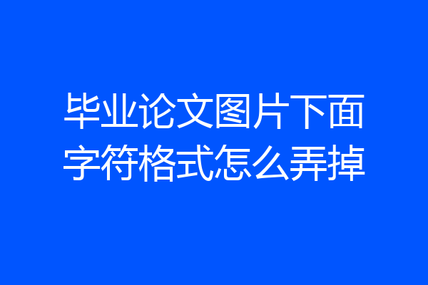 毕业论文图片下面字符格式怎么弄掉