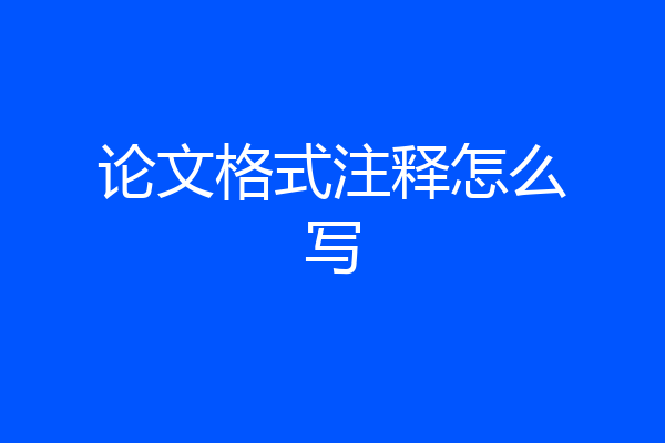 论文格式注释怎么写