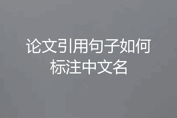 论文引用句子如何标注中文名