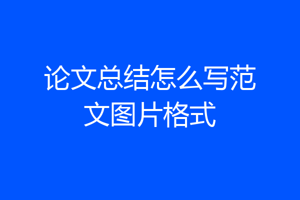 论文总结怎么写范文图片格式
