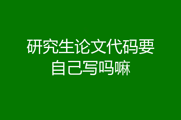 研究生论文代码要自己写吗嘛