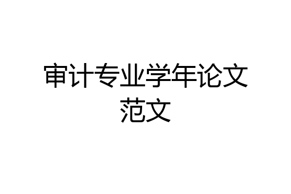 审计专业学年论文范文