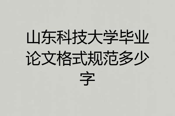 山东科技大学毕业论文格式规范多少字