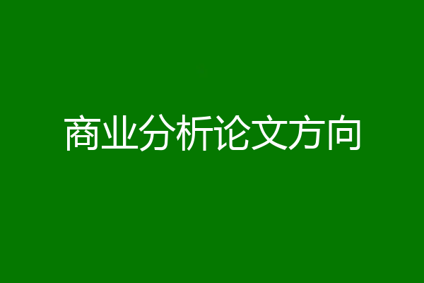商业分析论文方向