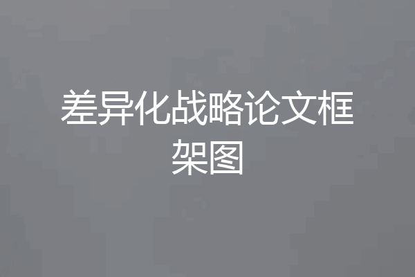 差异化战略论文框架图