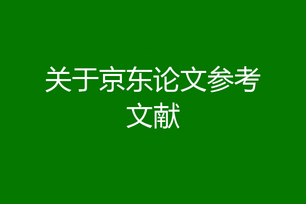 关于京东论文参考文献