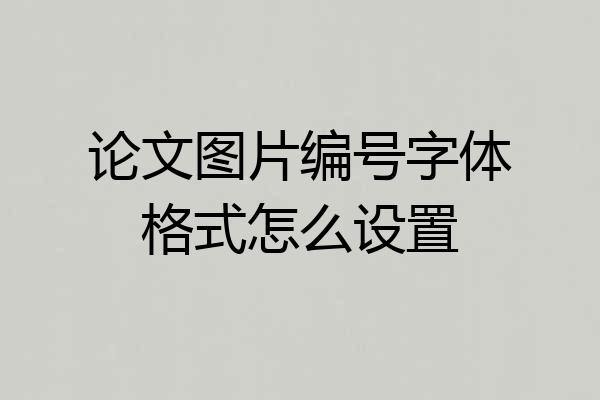 论文图片编号字体格式怎么设置