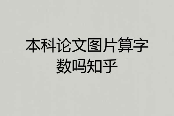 本科论文图片算字数吗知乎