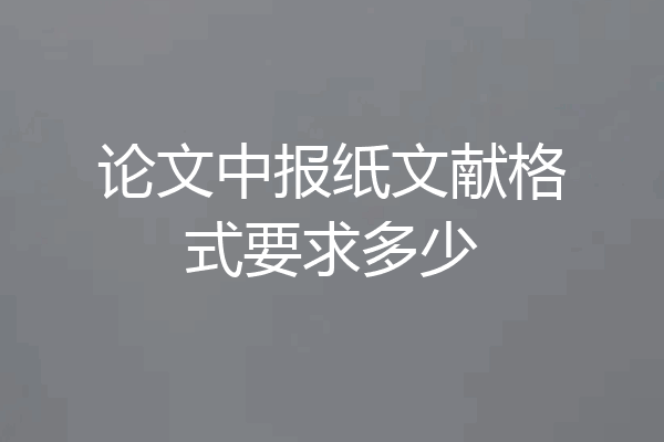论文中报纸文献格式要求多少