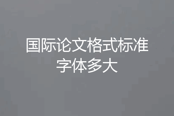 国际论文格式标准字体多大