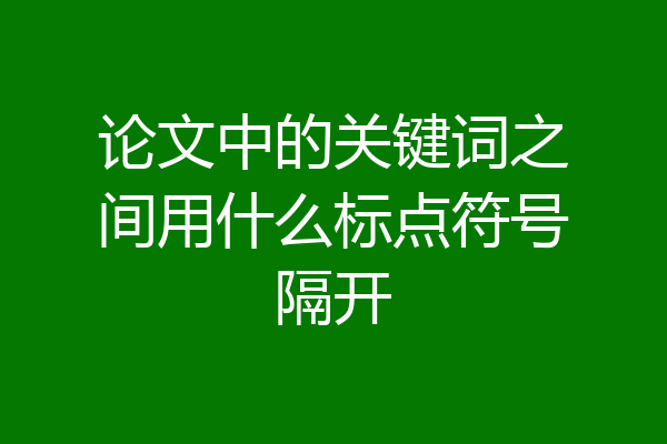 论文中的关键词之间用什么标点符号隔开