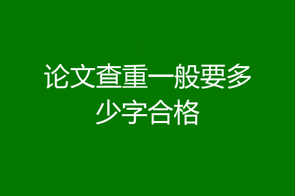 论文查重一般要多少字合格