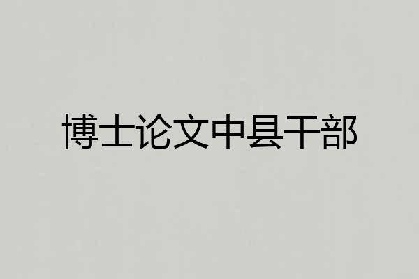 博士论文中县干部