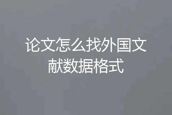 论文怎么找外国文献数据格式