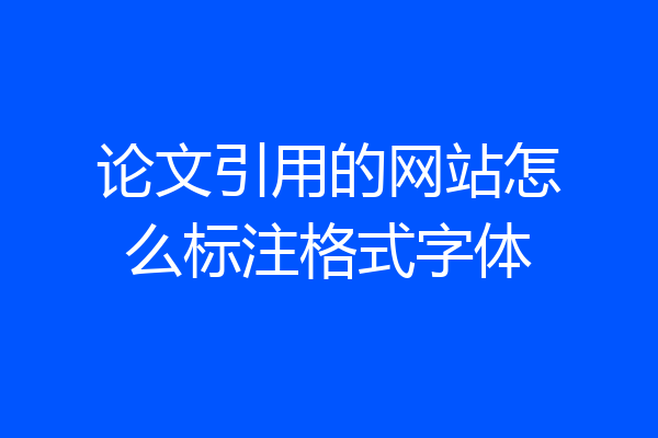 论文引用的网站怎么标注格式字体