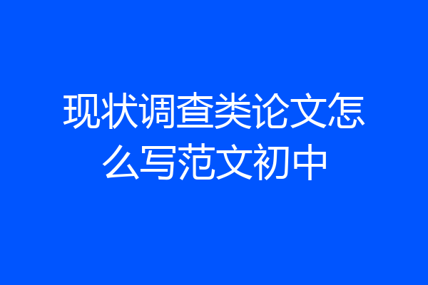 现状调查类论文怎么写范文初中