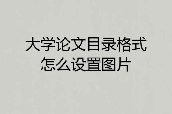 大学论文目录格式怎么设置图片
