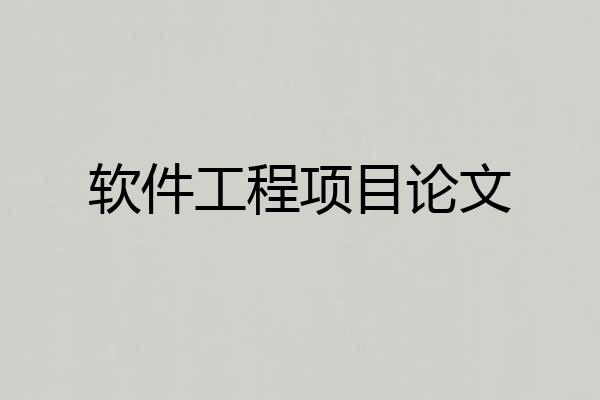 软件工程项目论文