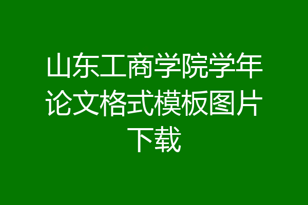 山东工商学院学年论文格式模板图片下载