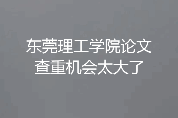 东莞理工学院论文查重机会太大了