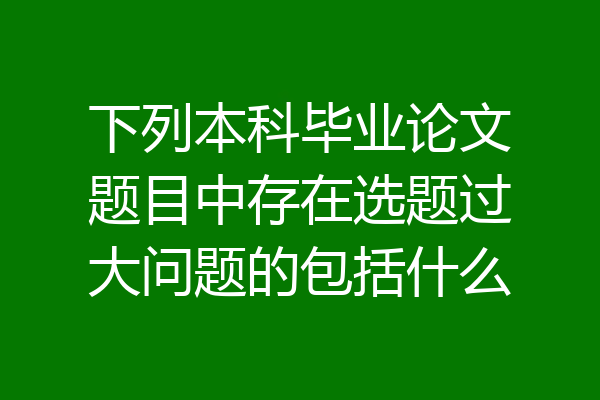 下列本科毕业论文题目中存在选题过大问题的包括什么