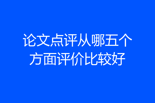 论文点评从哪五个方面评价比较好