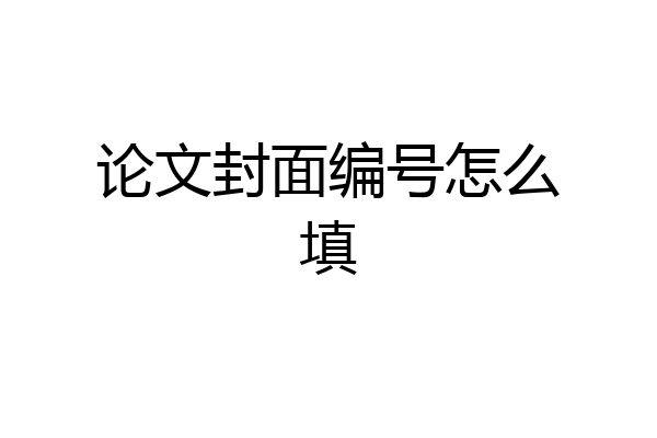 论文封面编号怎么填